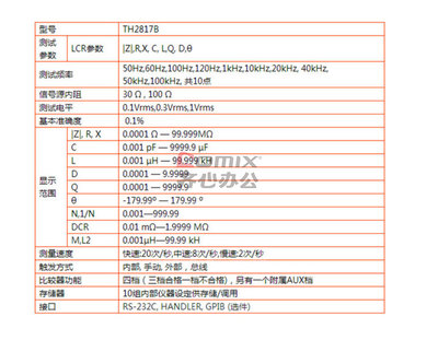 同惠 LCR數(shù)字電橋 TH2817B 單位:臺